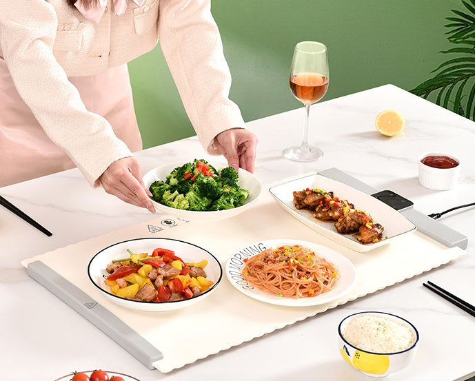 New Products Electric Food Warming Tray Foldable Silicone Warming Mat with Adjustable Temperature