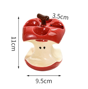 Apple Ceramic Toothbrush Holder, Drainable Toothbrush Base for Bathroom Sink