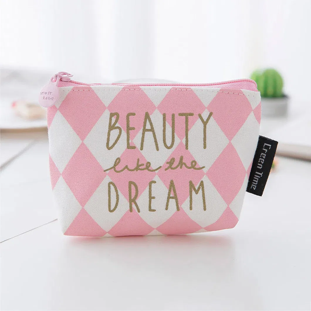 Custom Makeup Packaging Linen Zipper Travel Cosmetic Bags