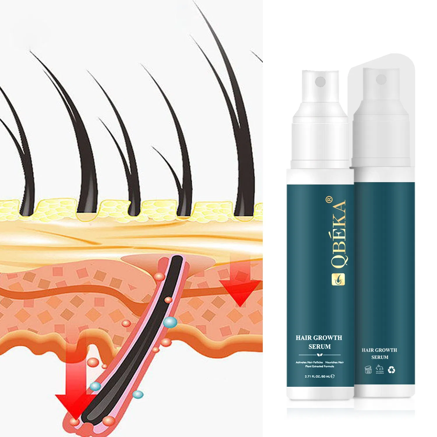 Qbeka Hair Growth Spray for Thicker & Longer Hair