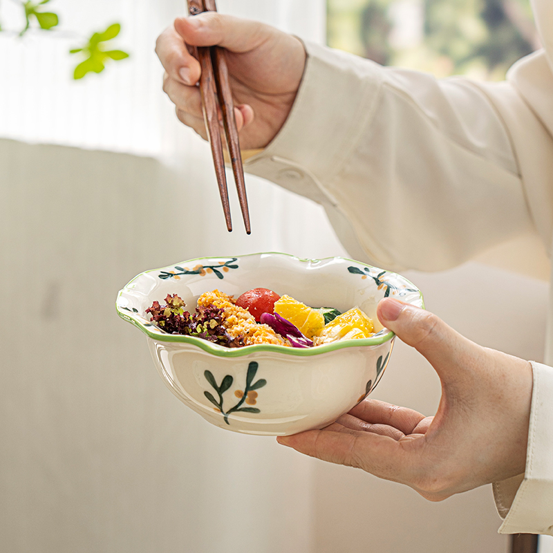 Ceramic Tableware Set Rice Serving Bowls Color Glaze Ceramic Soup Bowl