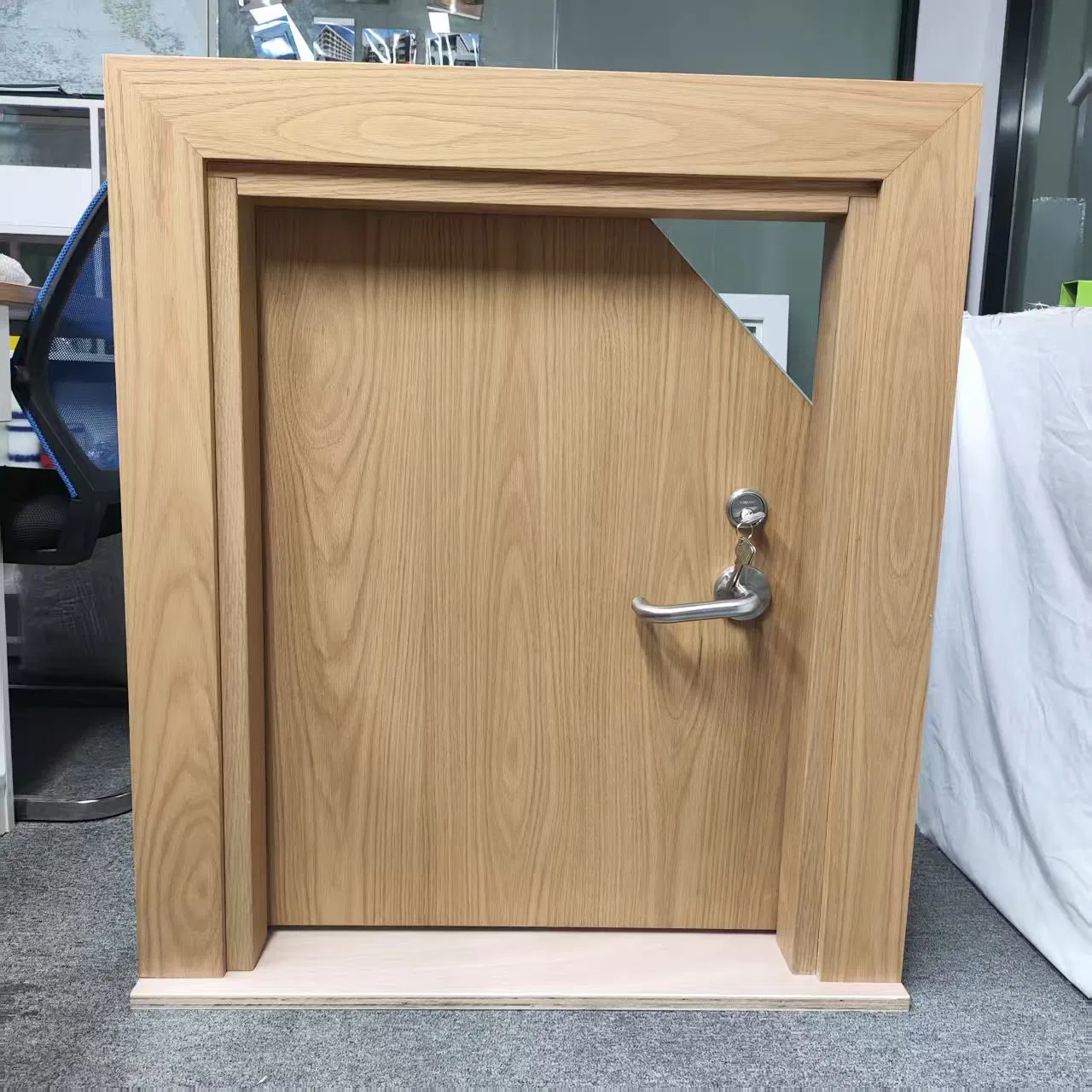 Wooden Fire Rated Door Wood Frame Wood Panel Fire Rated Door