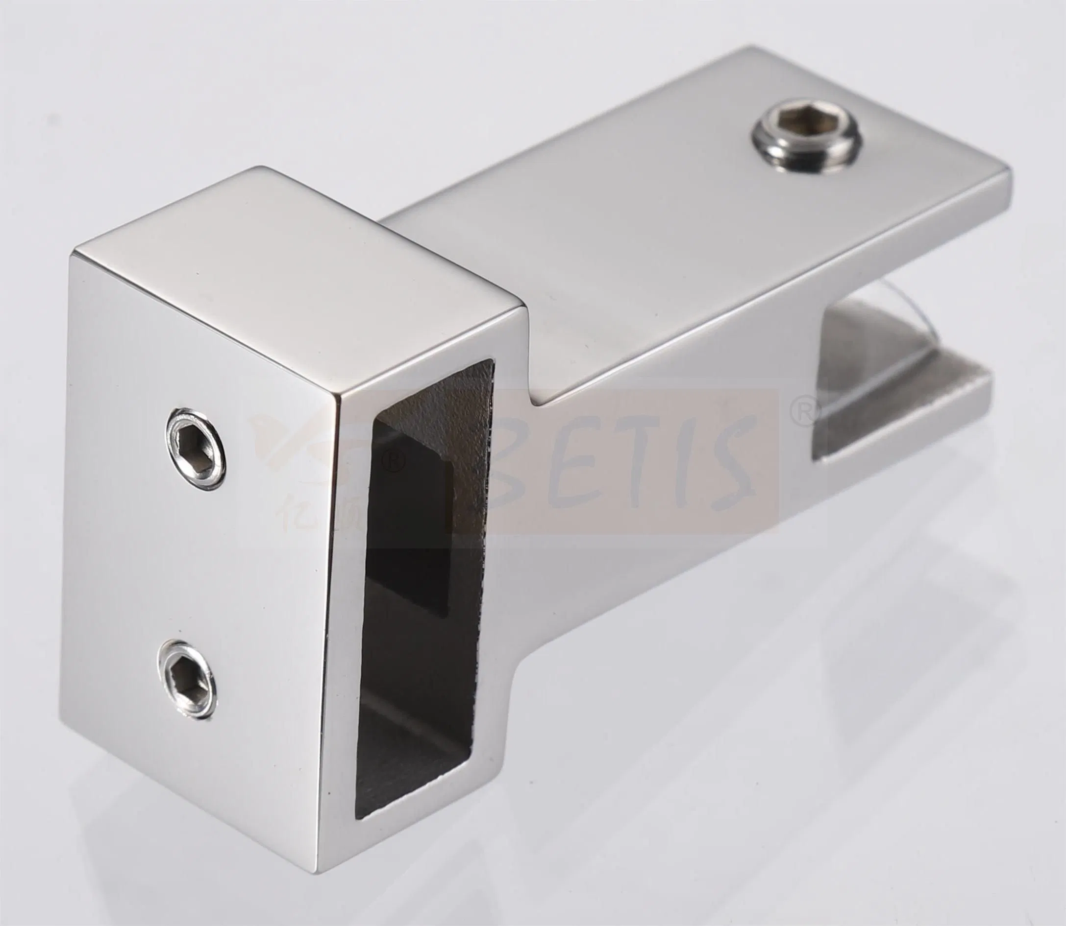 Frameless Tempered Glass Door Hardware 304-Stainless-Steel Wholesale Hot Sale Shower Door Hardware Steel-Pipe Polished-Finish Hanging-Clamp Glass Door Bracket