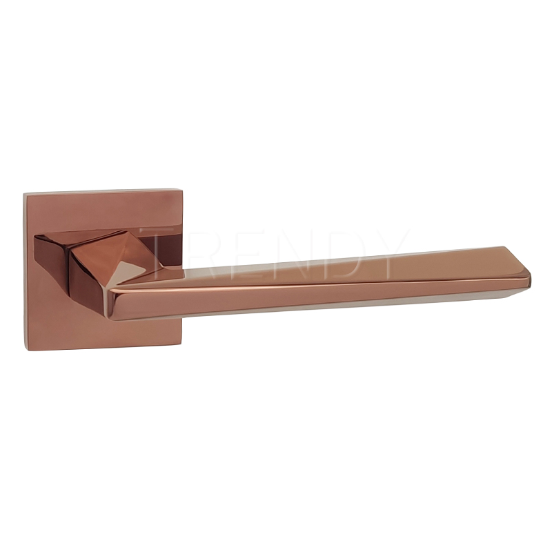 Rose Gold Solid Wood Door Hardware Indoor Pull Handle Lock Zinc Alloy Door Handle (Z6267-ZR25)