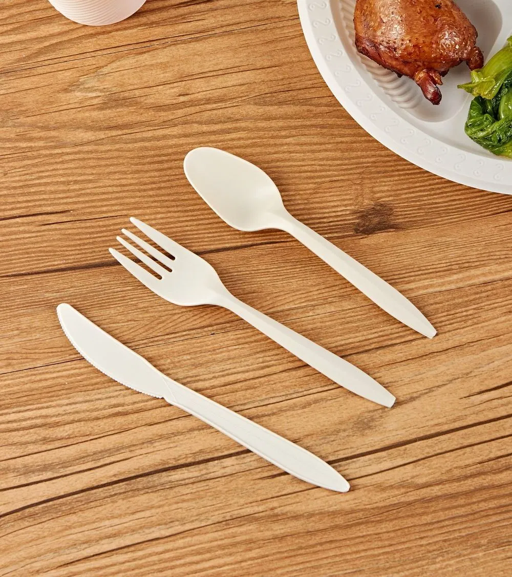 Biodegradable Forks Disposable Take Away Spoon Knife Cutlery Set for Drinking Milk Tea