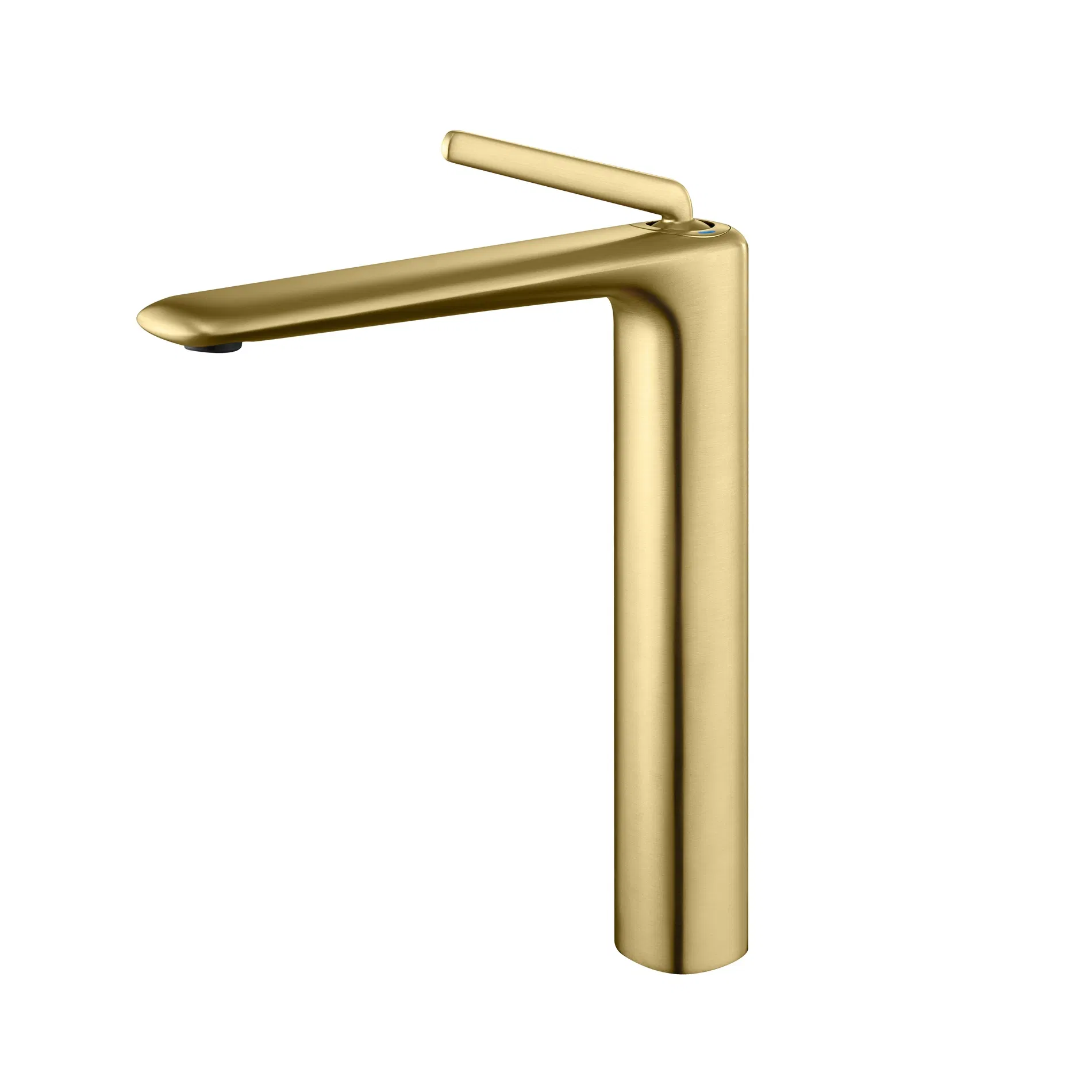 Brushed Rose Gold Coating Deck Mounted Single Hole Basin Mixer Hot Cold Water Tap Ceramic Cartridge Brass Tall Faucet
