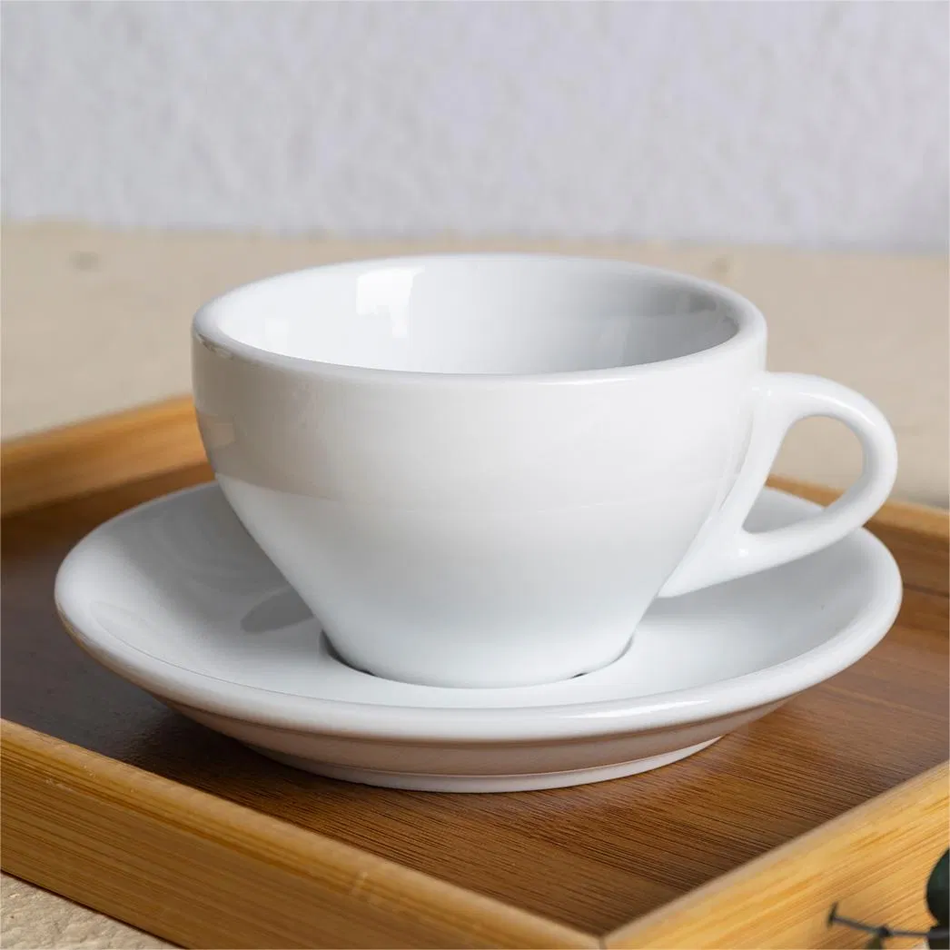 Premium White Porcelain Coffee Cup and Saucer Dining Collection