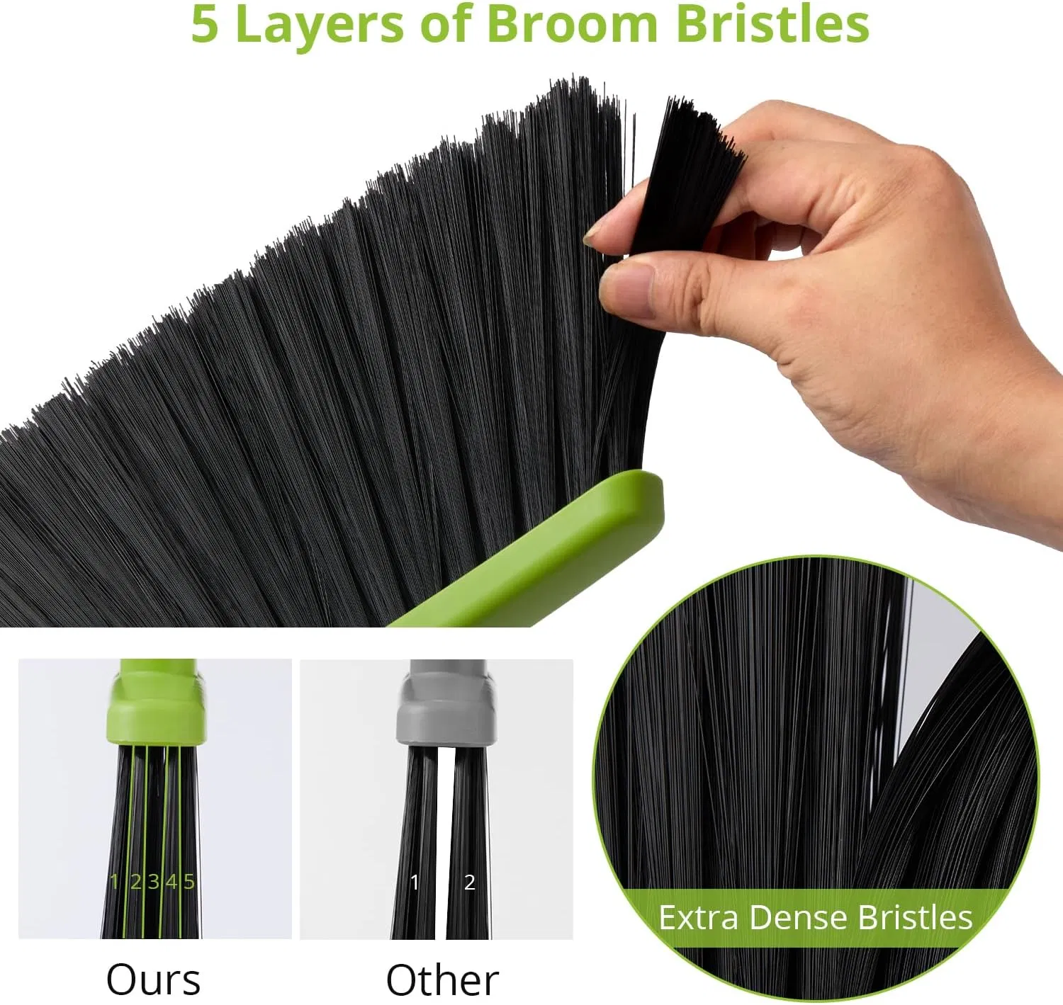 Long Extendable Handle Detachable Portable Broom and Dustpan Set
