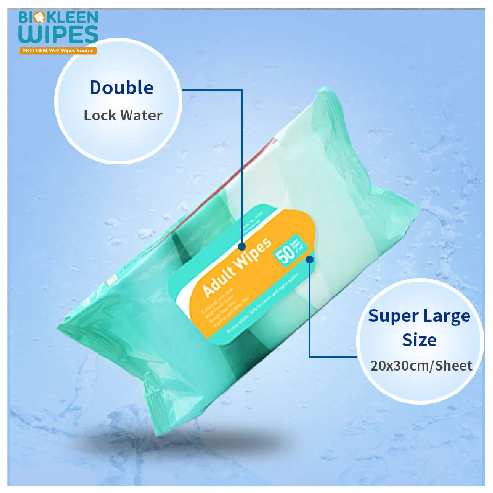 Extra Large Incontinence & Cleansing 8"X12" Disposable Washcloths with Soothing Aloe Vera and Vitamin E Adult Wet Wipes