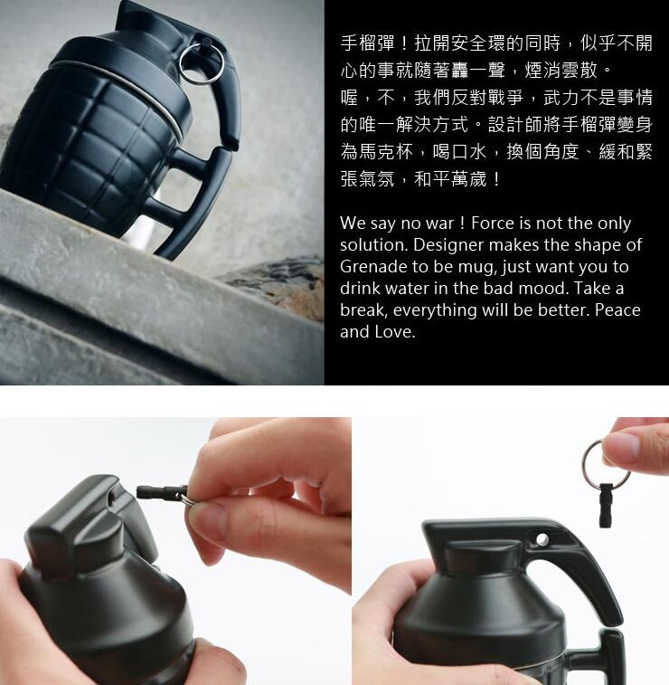 Novelty Grenade Shape Design Ceramic Cup Coffee Mugs
