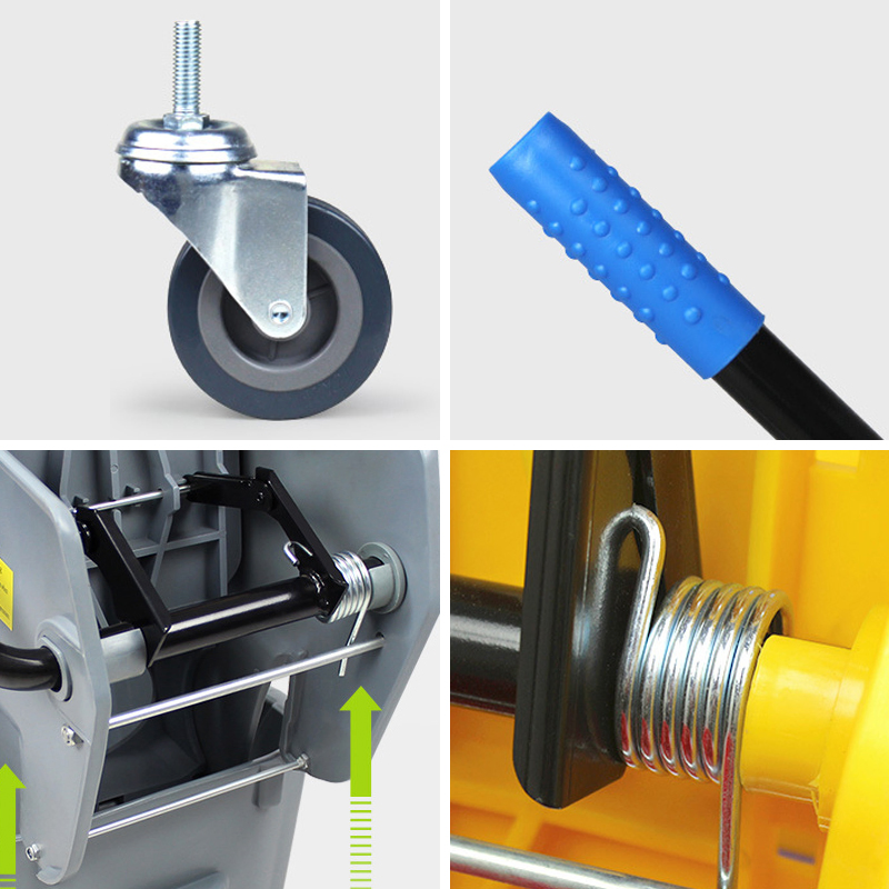 Hotel Restaurant Janitorial Cleaning Supplies Mop Bucket Set with Wringer and Wheels