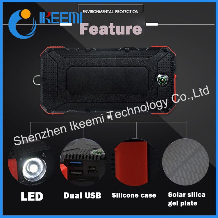 24000mAh Waterproof Solar Power Bank for Phone Charger