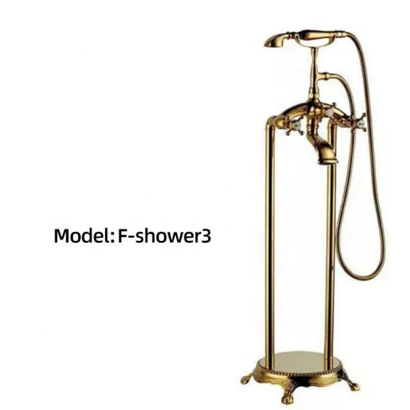 Душевая система с золотым корпусом и верхним душем