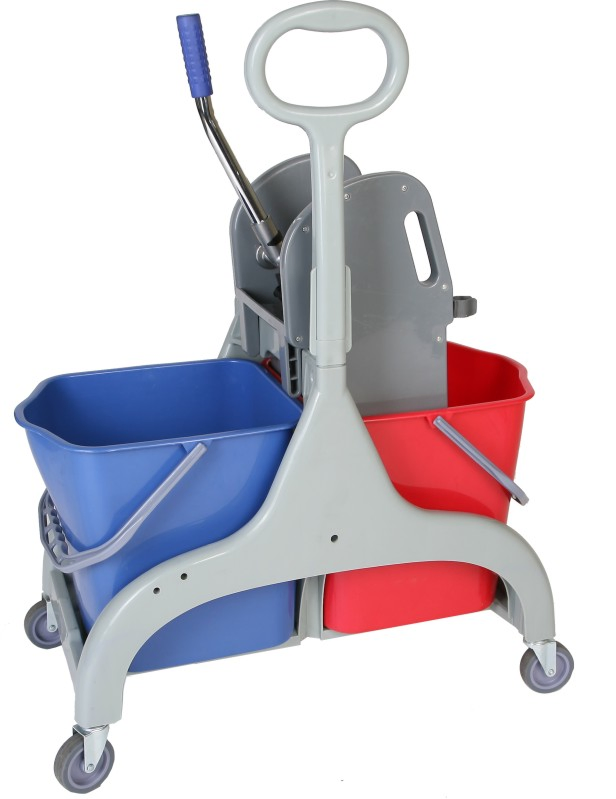 46L Down Press Double Wringer Janitor Trolley Mop Bucket Trolley