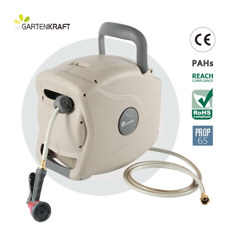 Gartenkraft Xw-20s Retractable Hose Reel with Wall Bracket