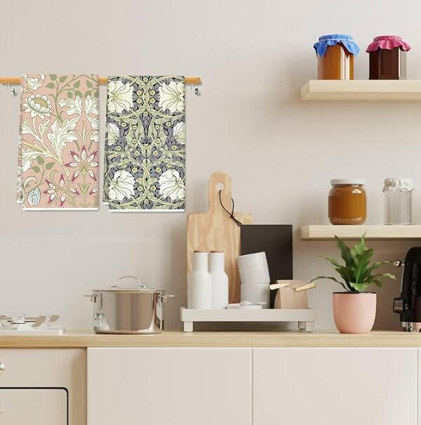 Colorful Quick Dry Kitchen Towels with Tassels for Dishwashing