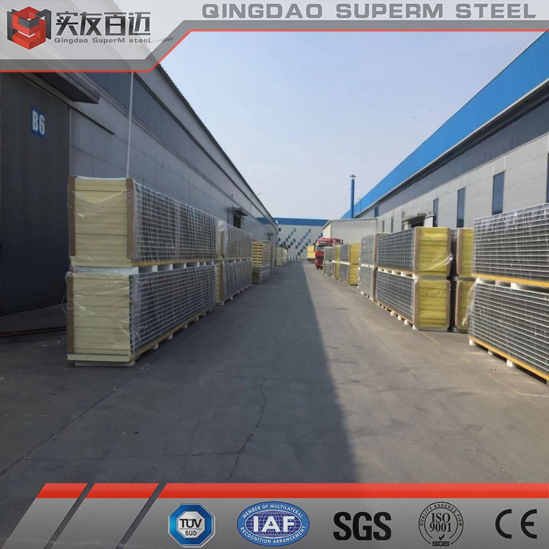 Wall/Roof Insulated EPS/Rockwool/ Glass Wool/PU/Polyurethane/PIR Foam Building/Construction Materials Sandwich Panel