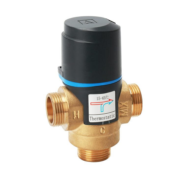 Sanipro Floor Heating Accessories G1/2 Thermostatic 3 Way Boiler Brass Mixing Valve for Bathroom Shower System
