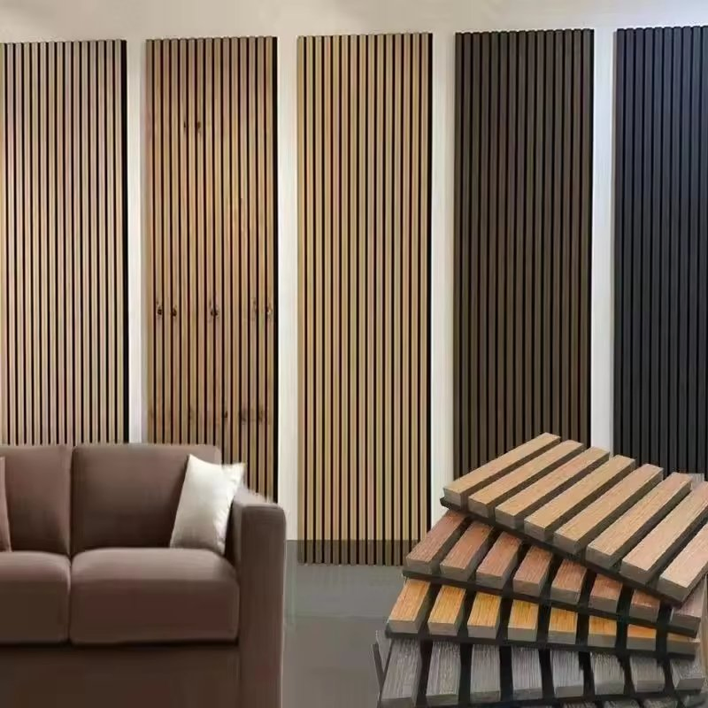 Factory Akupanel Wall Ceiling Wood MDF Slat Grille Sound Proofing Acoustic Panel
