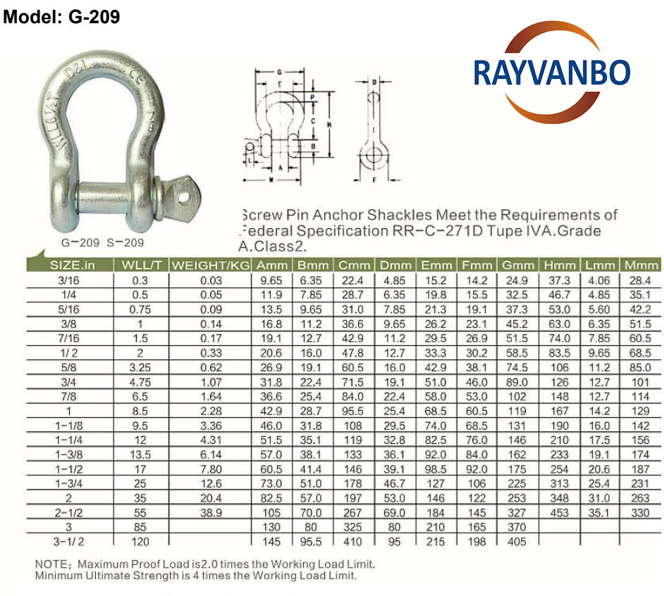 High quality Strong Mini D Shaped Bow Shackle 3mm Silver Color Marine Grade Stainless Steel