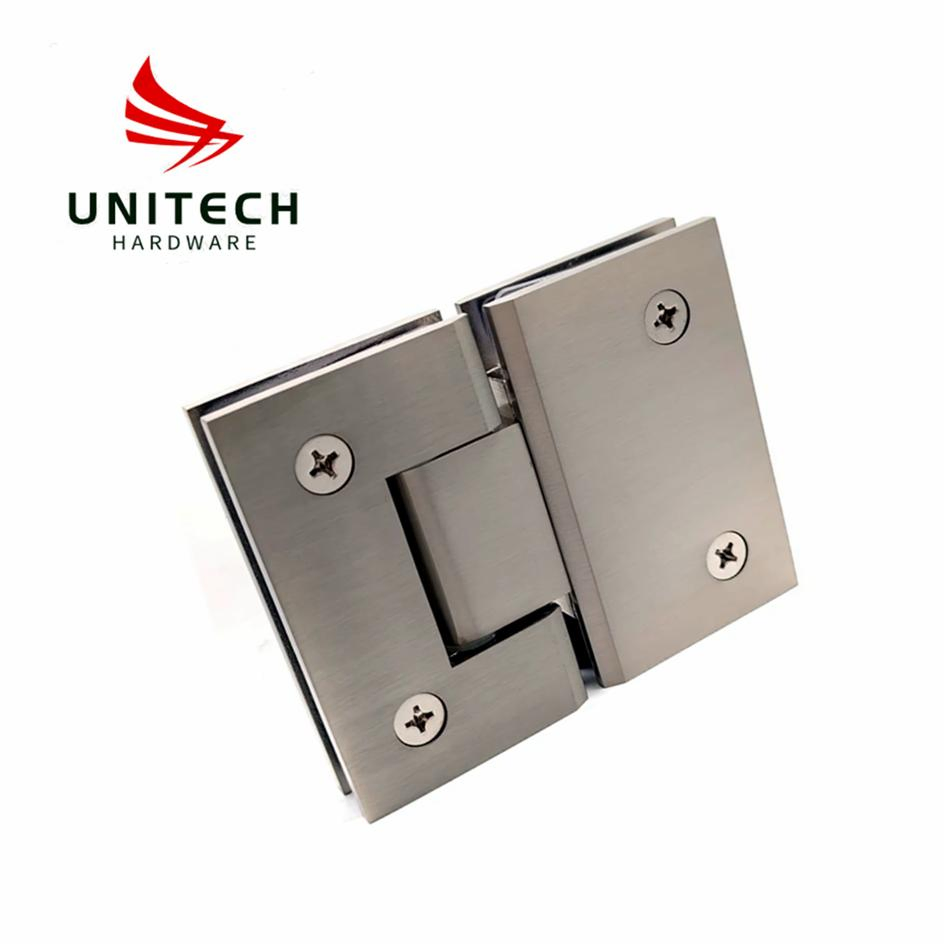 Stainless Steel 304 / Brass Shower Door Hinge 180 Degree Glass Door Clamp