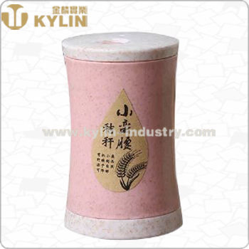 Wheat Straw Slim Waist Toothpick Dispenser with Simple Lid