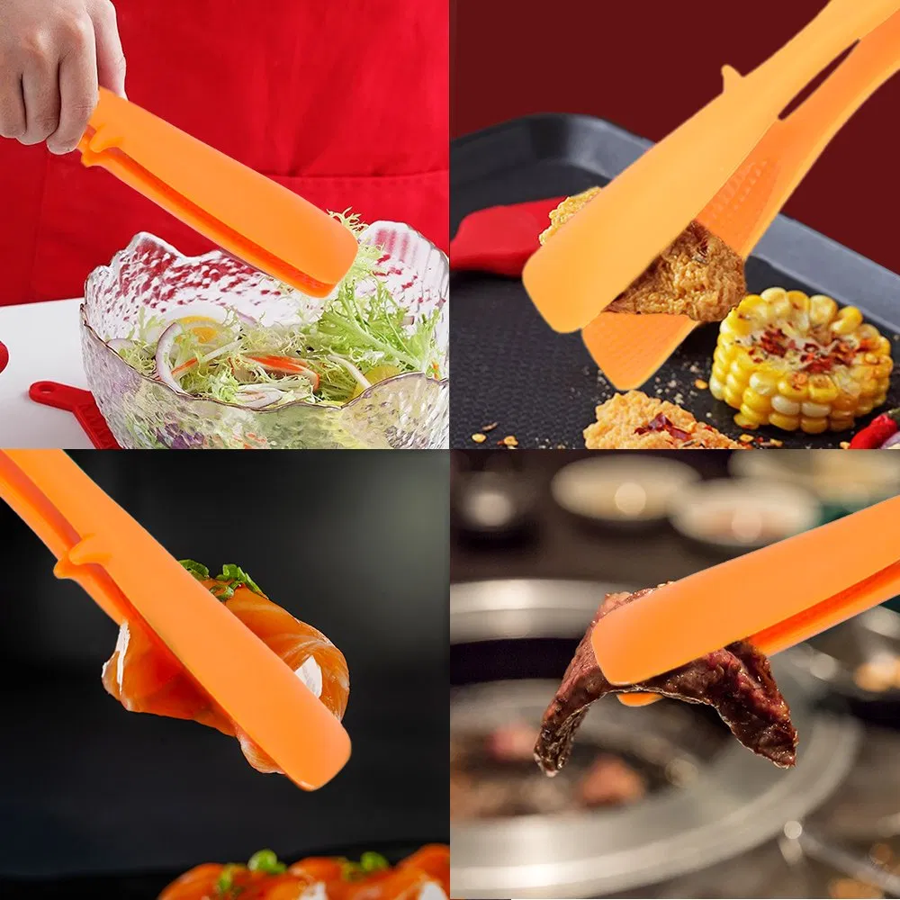 Plastic Kitchen Anti-Slip Food Tongs Suitable for Barbecued Salads and Oily Foods