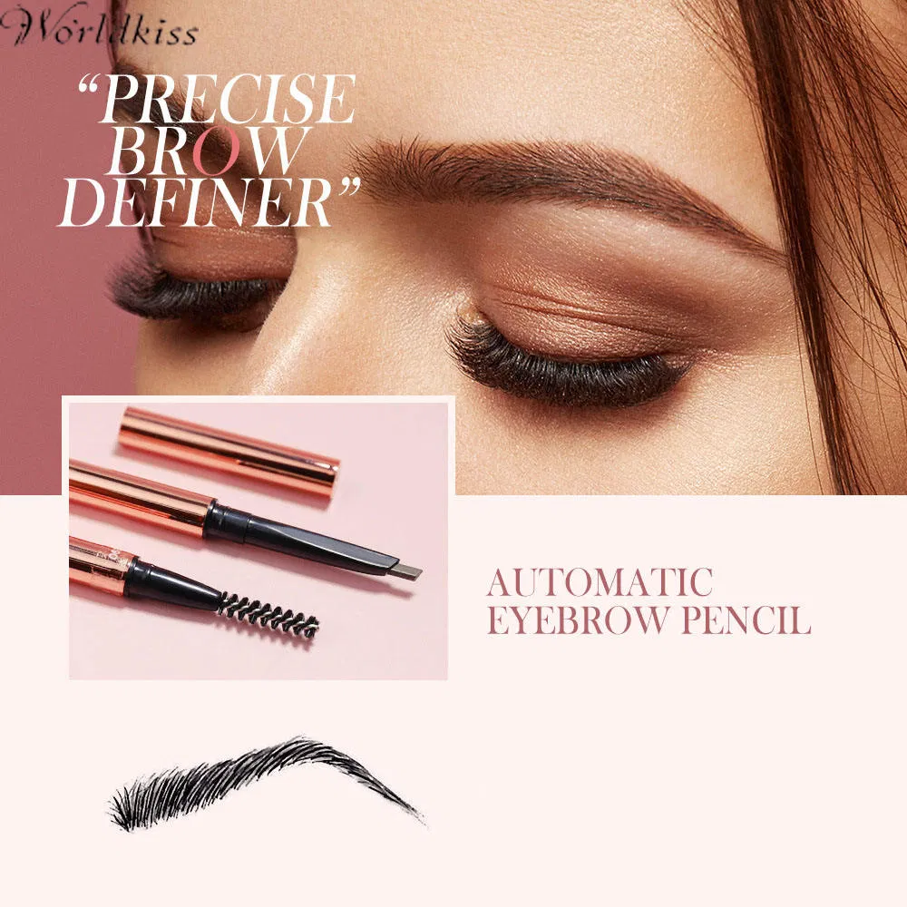 Waterproof Slim Automatic Makeup Brow Pencil Brush Rose Gold Eyebrow Pencil