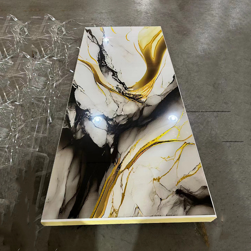 Eco-Friendly Plastic Marble Wall Paneling Sheet High Glossy UV Coating Decorative PVC Wall Panels