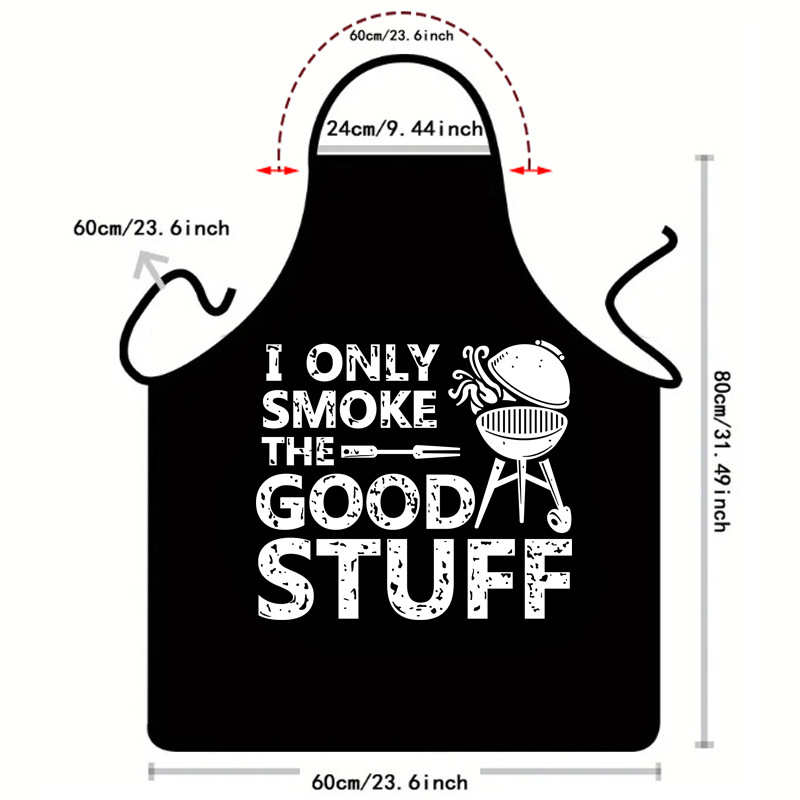 Stylish Black Printed Cotton Apron for Kitchen Use