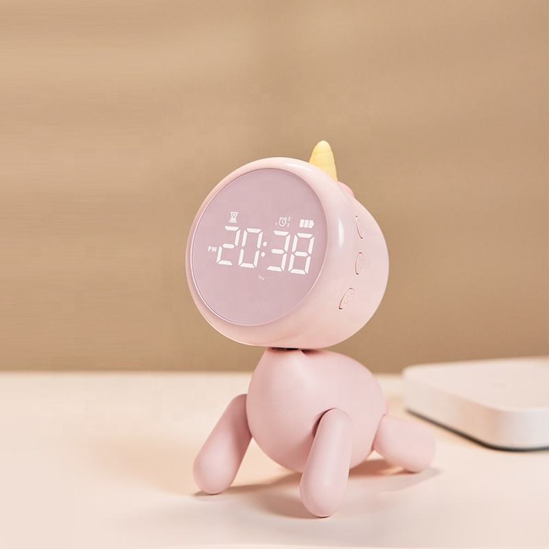 Cartoon Smart Sleep Wake up Light LED Digital Alarm Clock for Kids