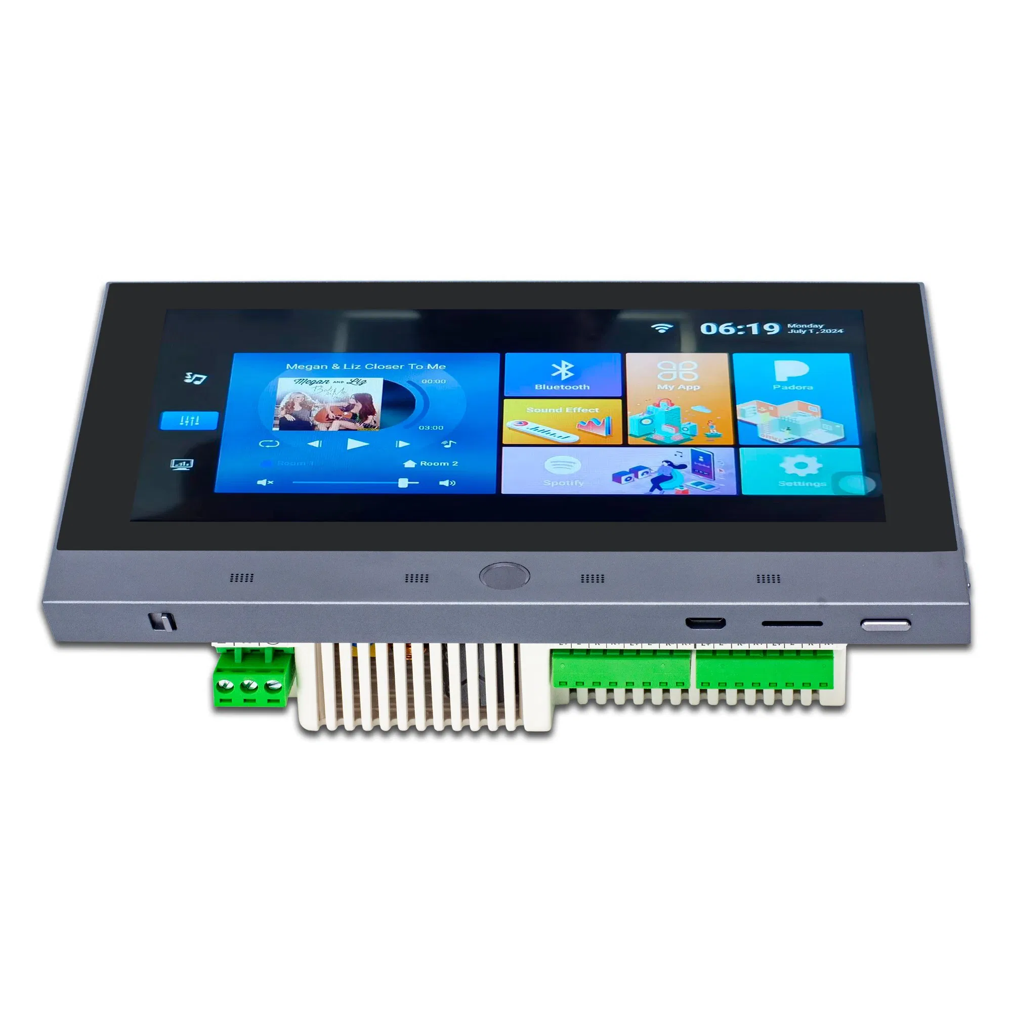 Home Audio Sound System Online Music 7inch WiFi Bluetooth 4-Channel Wall Mount Amplifier