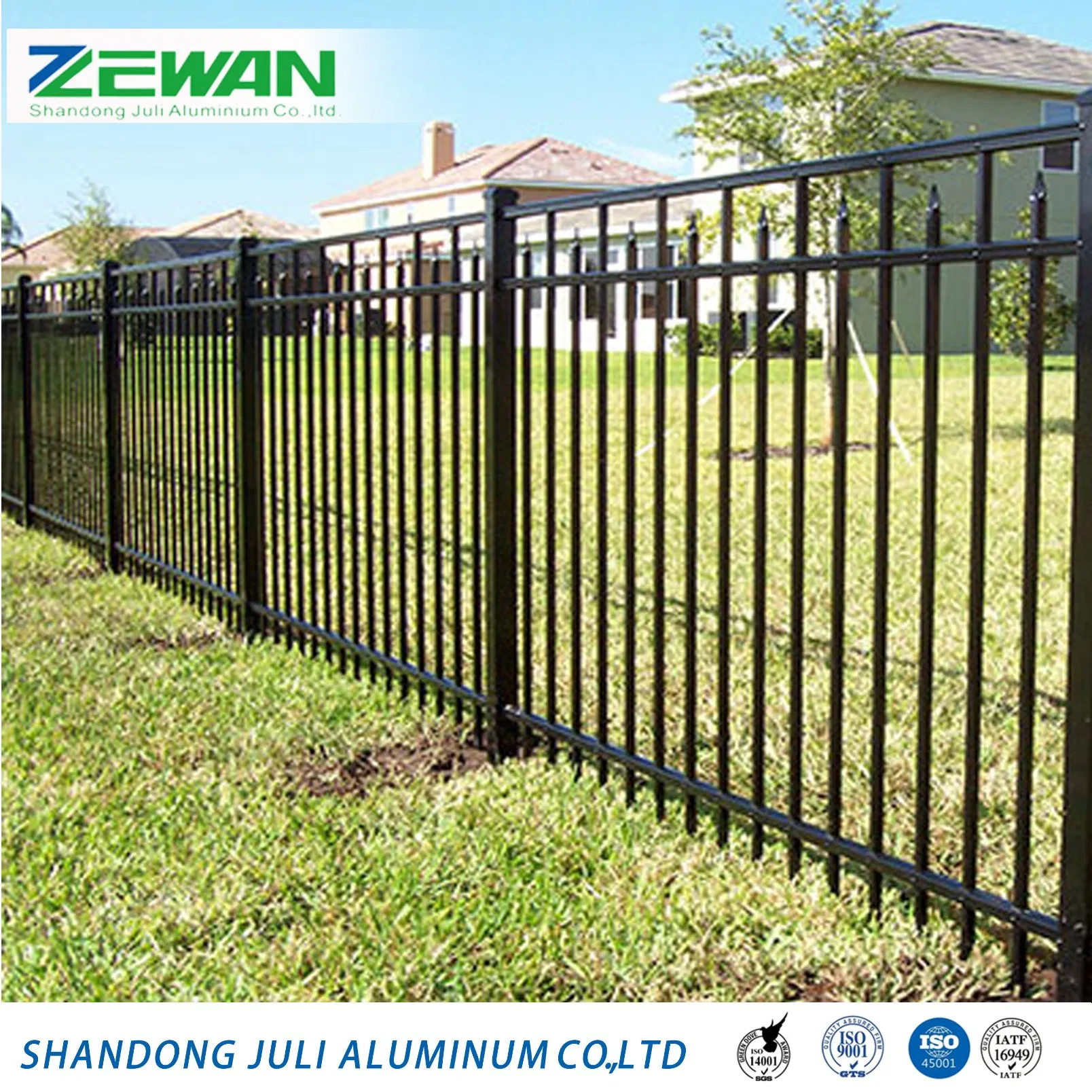 Luxury Garden Aluminum Fencing Swimming Pool Security Fences Powder Coated