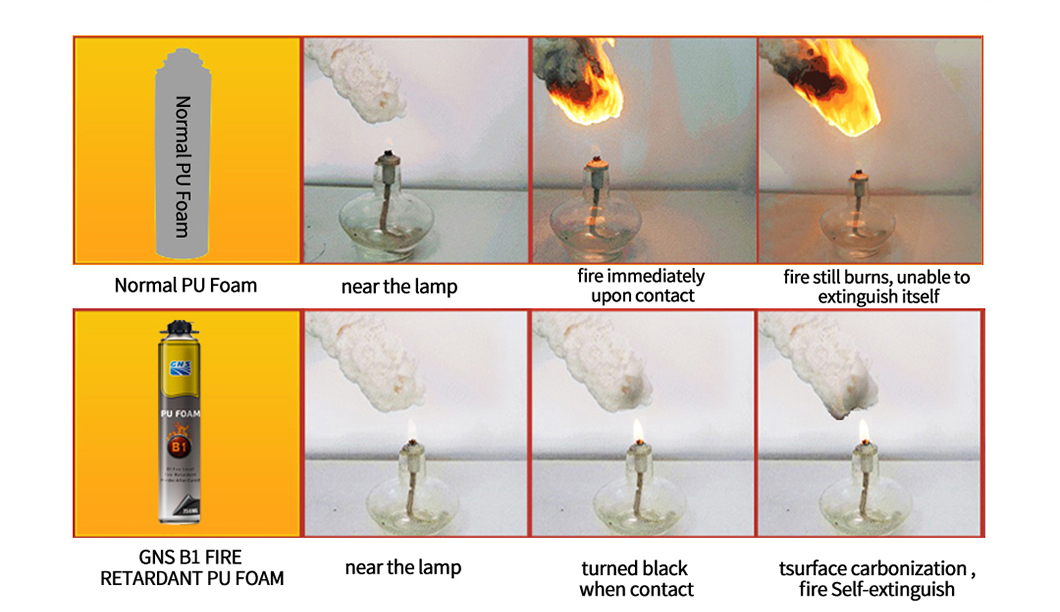 750ml B1 Fire Retardant Polyurethane Foam Fire Stop PU Foam Fireproof Foam
