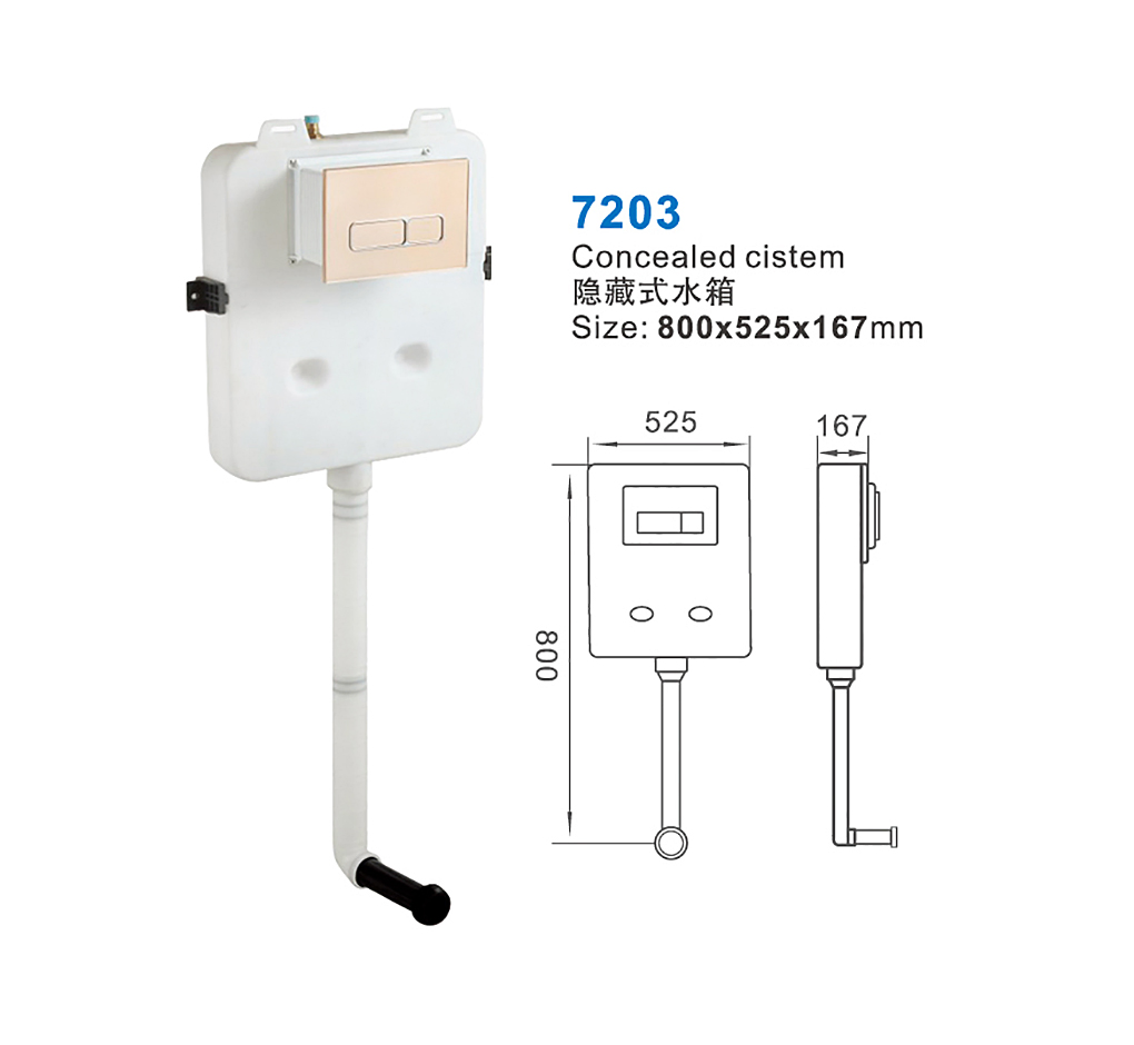 in Wall Hidden Toilet Water Tank HDPE Concealed Flush Cistern for Floor Mounted Toilets