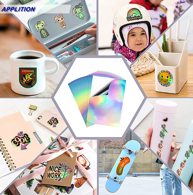 Vinyl Opaque Rightint Carton A4, OEM Release Base Paper Holographic Sticker