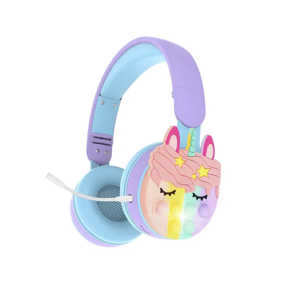 Детские наушники-повязка с игрушкой-антистресс Единорог