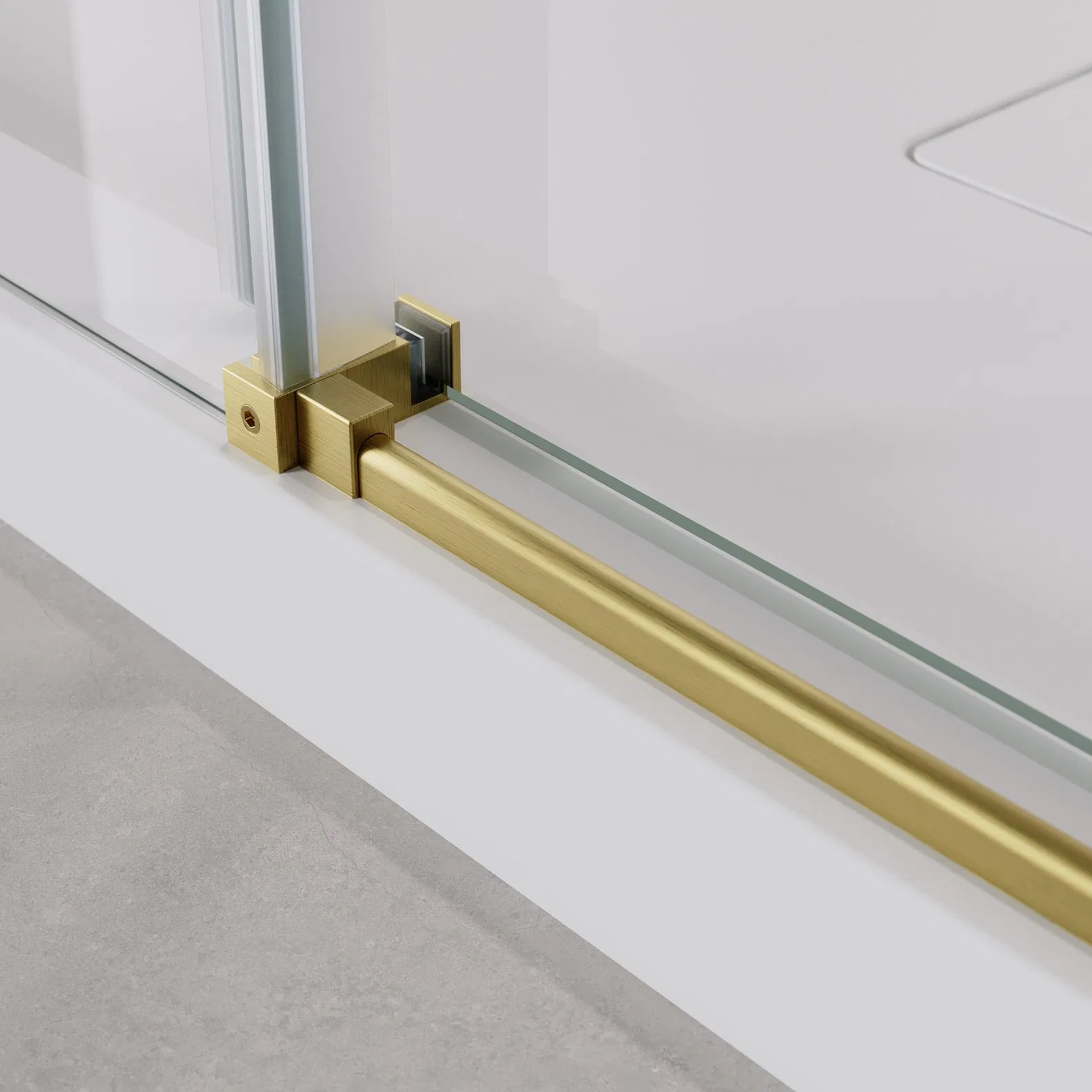 Luxury Gold Stainless Steel Hardware Single Sliding Door Frameless 10mm Tempered Glass Shower Door