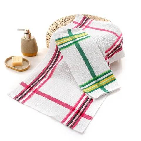 38*64 Cm 55 Gram/Piece Check Stock Ready Cotton Terry Tea Waffle Woven Cloth Cleaning Kitchen Dish Towels