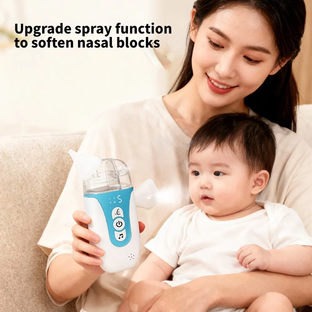 Musical Spray Nasal Care Device for Infants with High Suction, Dual Suction Spray Function 1battery Detachable Boilable Storage Compartment
