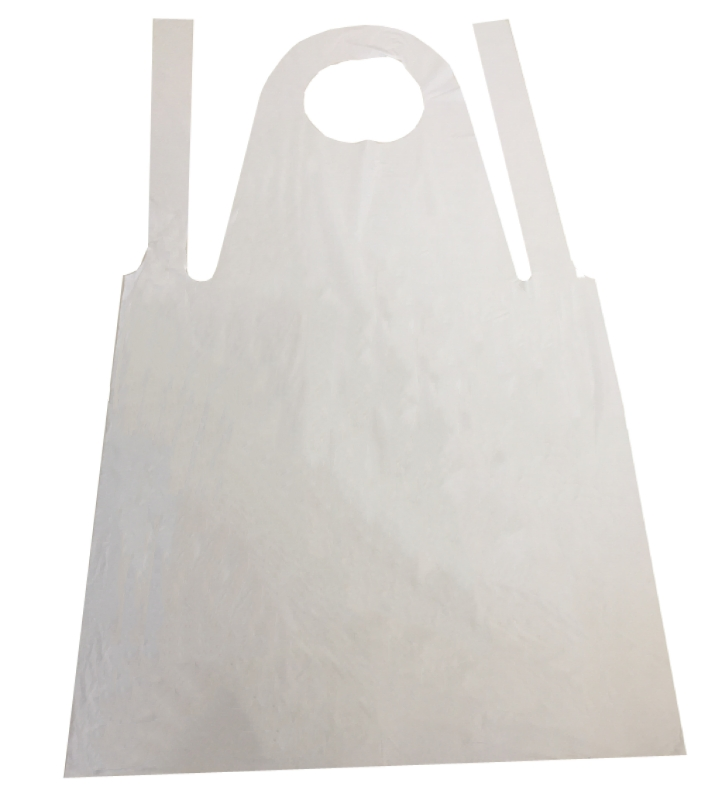 Medical Disposable Waterproof Plastic PE Apron Blue Yellow White Colors Without Sleeves Sleeveless Apron