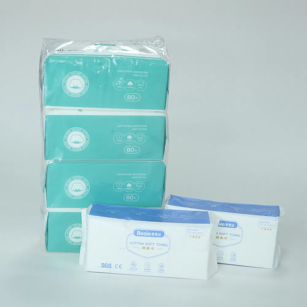 China Factory Disposable Non-Woven Fabric Towel Cleaning Towel for Skin Cleaning