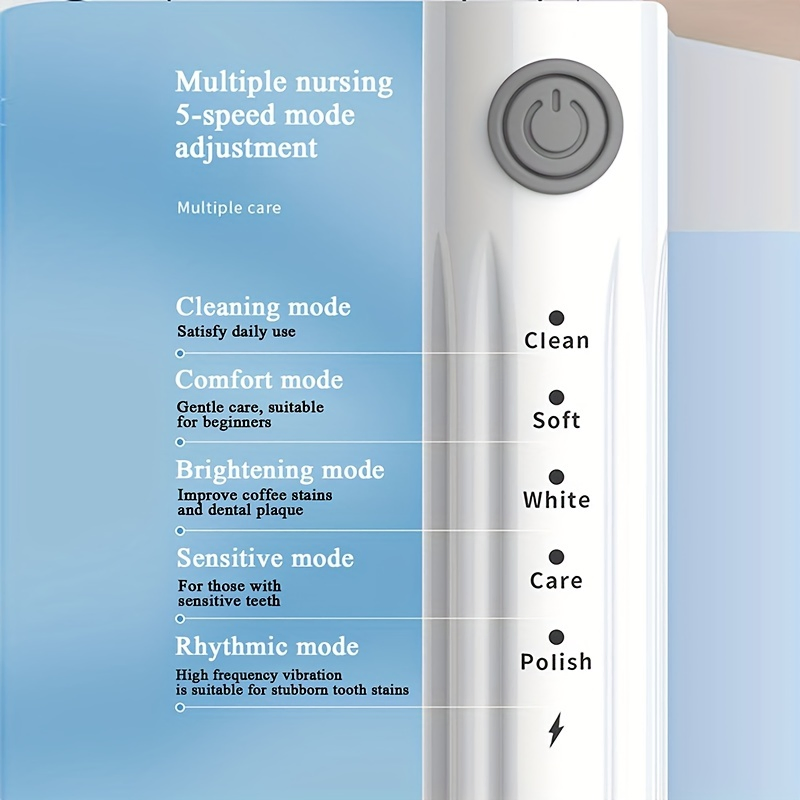 Upgrade to a 5-Speed Rechargeable Electric Toothbrush with 7 Brush Heads