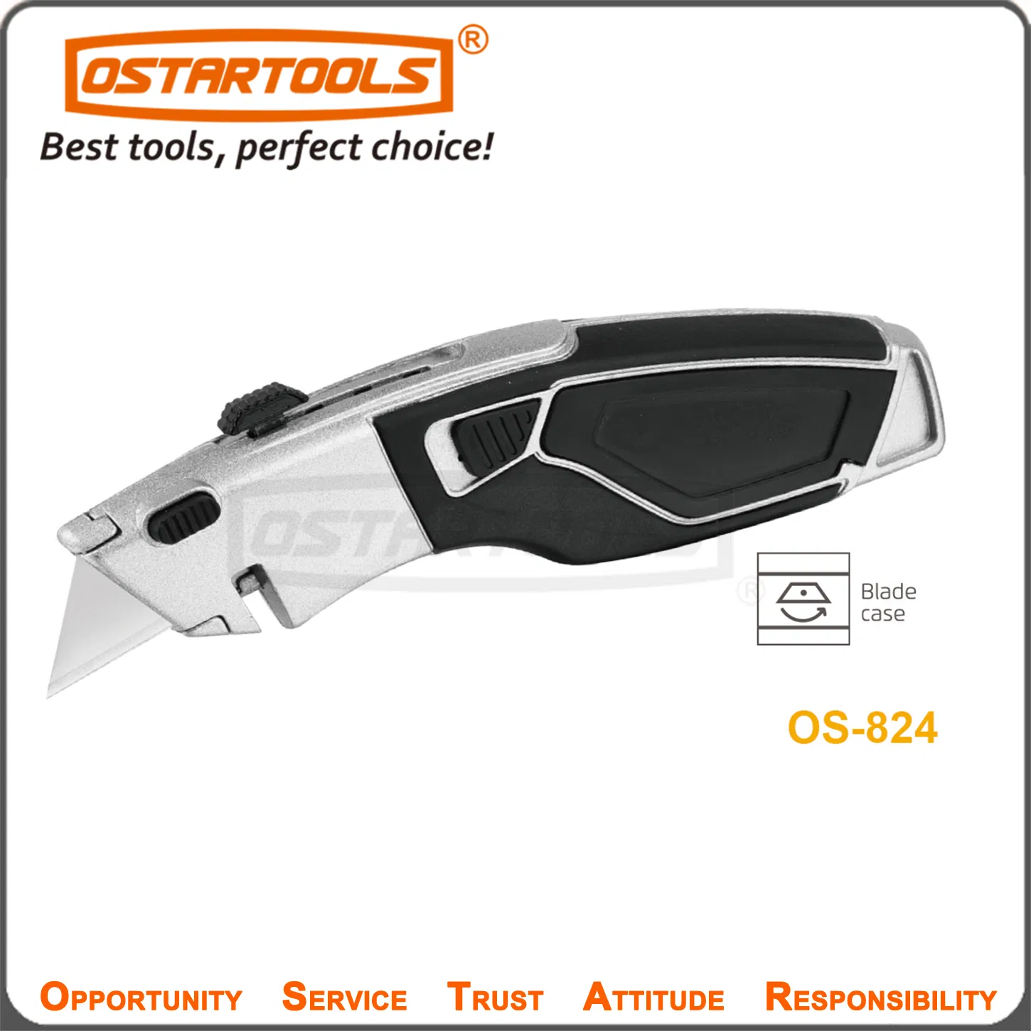 Heavy-Duty Folding Utility Knife with Sturdy Plastic Handle