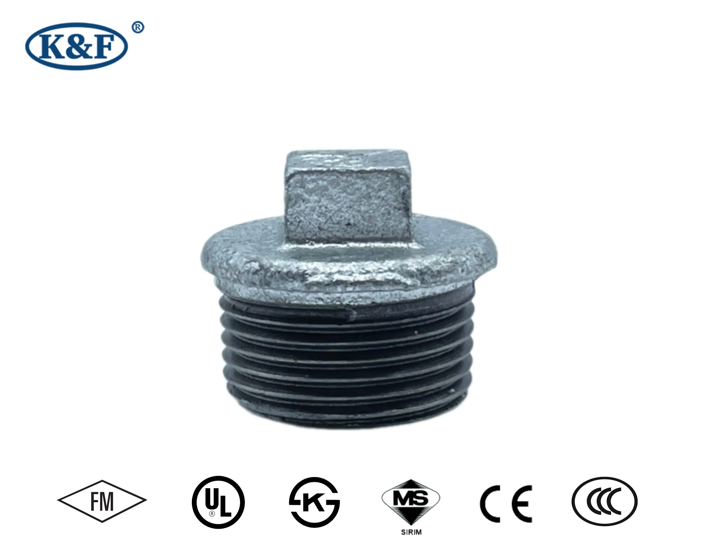 Kanaifu Galvanized Plain Plug Pipe Fitting, Factory Price, UL/FM Certificates