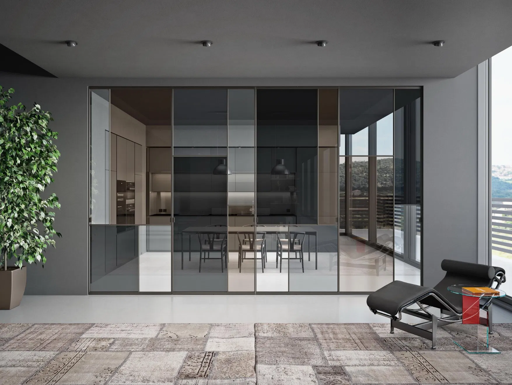 Раздвижная дверь для кухни и балкона, ударопрочная