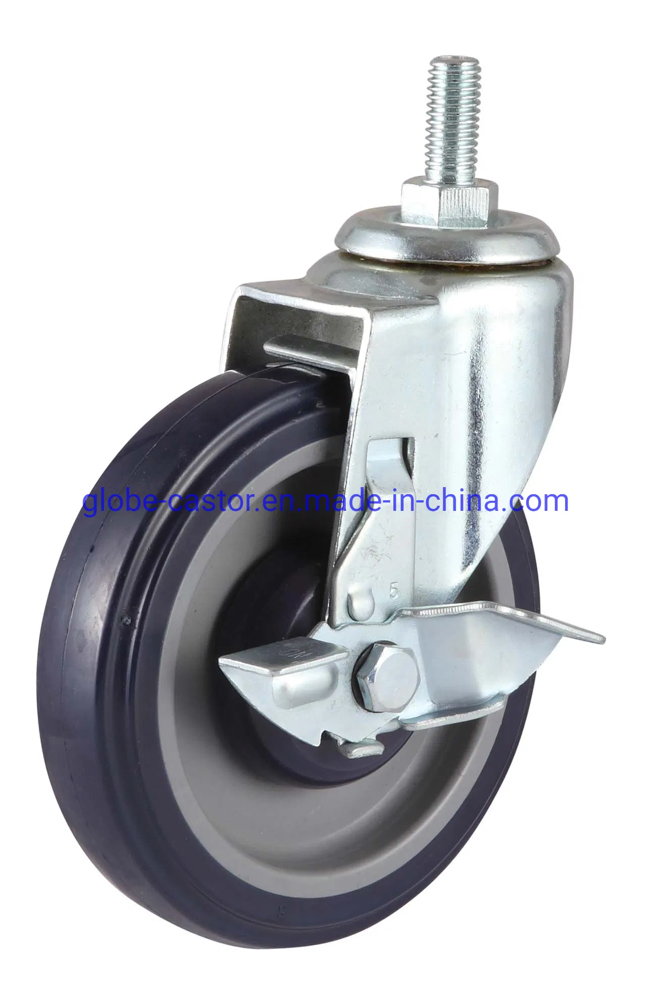 3-5 Inch Medium Light Duty PU/TPR Supermarket Caster /Stem/ Bole Hole Types Trolley Wheel
