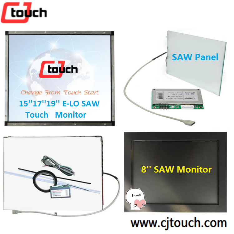 Cjtouch 15.6" Saw Touch Screen with USB RS232 Control Touch Panel Kits Anti-Vandal Hitech Kiosk Touchscreen