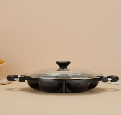 Reversible Non-Stick Cookware Set with 7 Holes Heat Resistance Metal Grill Pan