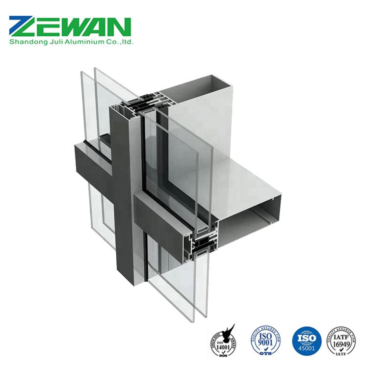Customized Construction Aluminium Profiles for Aluminium Windows Curtain Walls